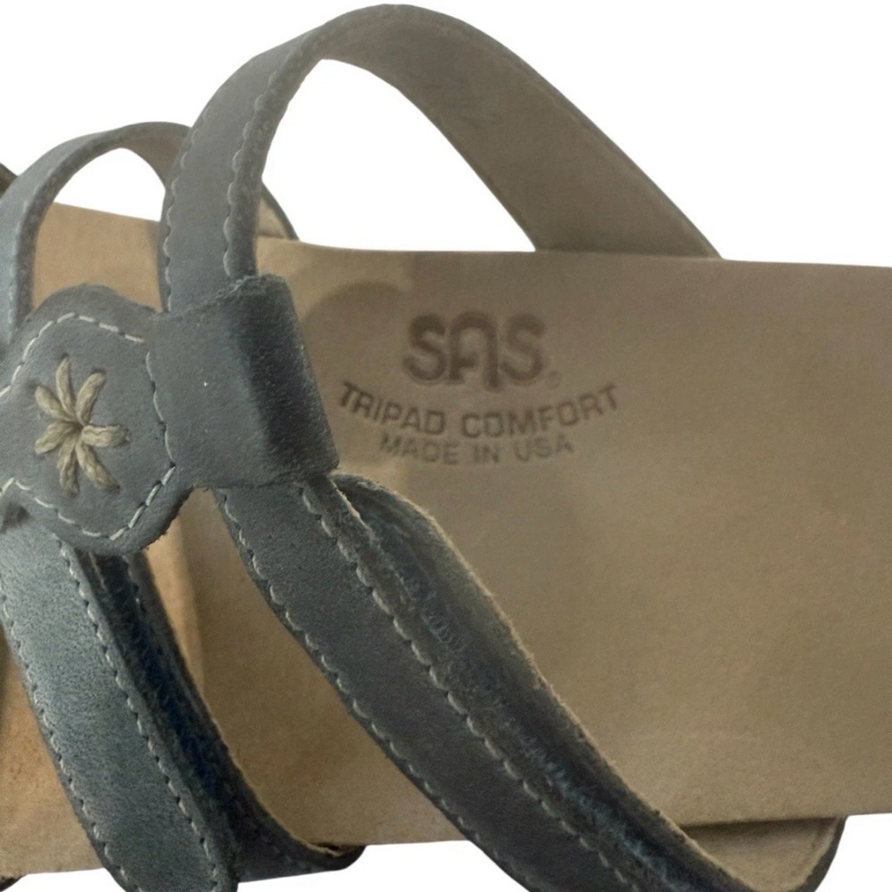 SAS Naples Slide Women's Blue Sandals Leather Strap Comfort 7 M - Picture 7 of 7
